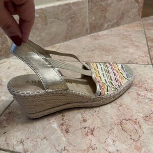 Anne Klein Abbey multicolor Wedge Slip-on Espadrilles size 9.5 M - 3” heel
